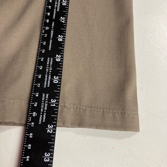 SIGNATURE, Men’s pants, flat front, tag says 36/32, hand measures 35/32, brown, - Picture 4 of 12